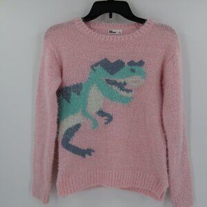 Epic Threads Girls Pink Fuzzy Dinosaur Sweater Size Large NWT